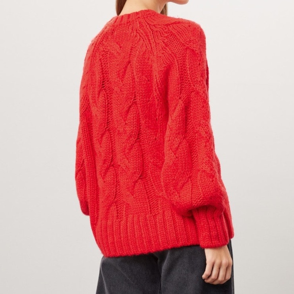 Love, Whit by Whitney Port Chunky Sweater in Red, XS - Picture 5 of 11